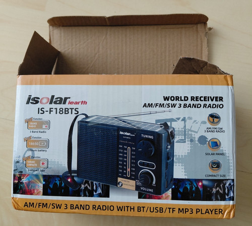 Band radio solar - am/fm/sw,