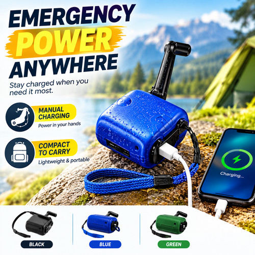 Portable hand crank power bank - crank,