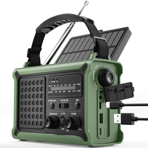 Rocam wind radio with solar - wind-up,