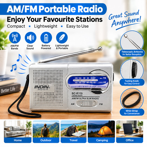 R119 portable am fm - 1, pc