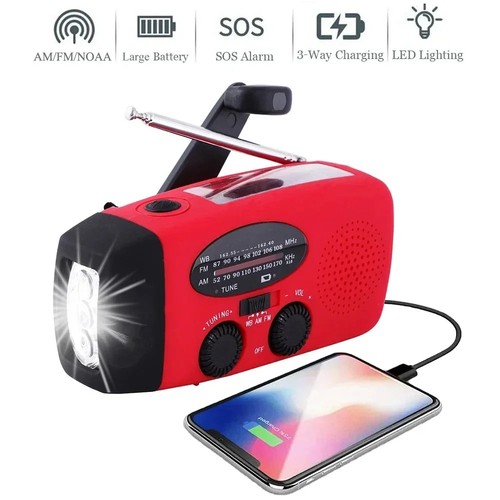 Solar hand crank weather - hand, am/fm