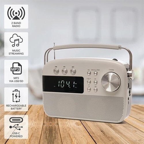 Portable radio mains and - portable,