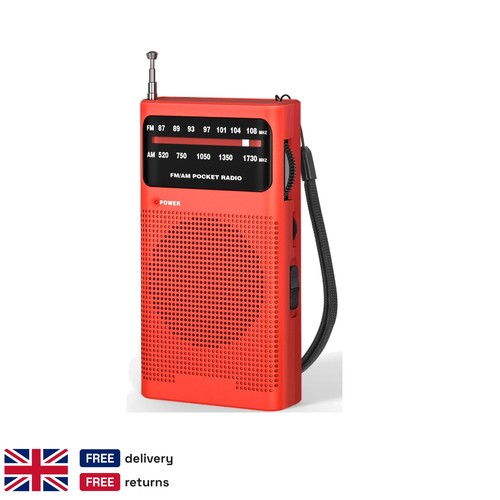 Red portable radio - red,